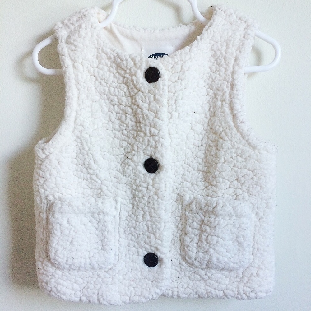 Old Navy White Baby Girl Vest Size 6-12 Month